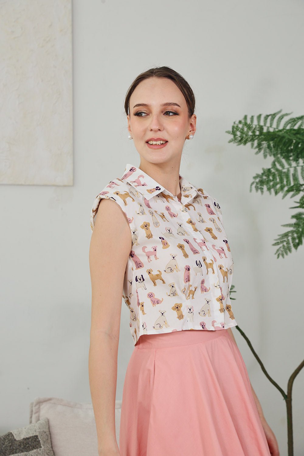 Amina Pup Print Shirt - Image 4