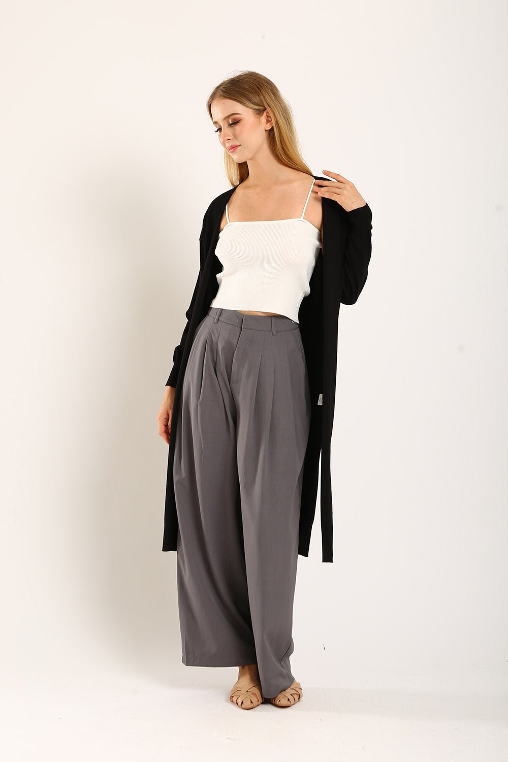 Tonie Long Knit Cardigan in Black - Image 5
