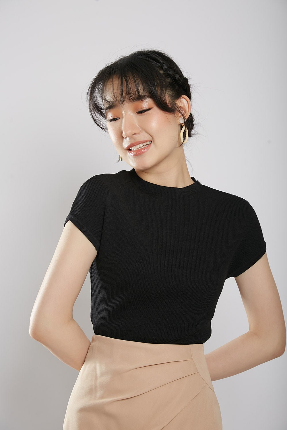 Yesenia Knit Top in Black - Image 3
