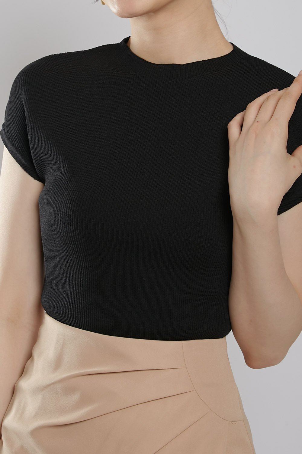 Yesenia Knit Top in Black - Image 2