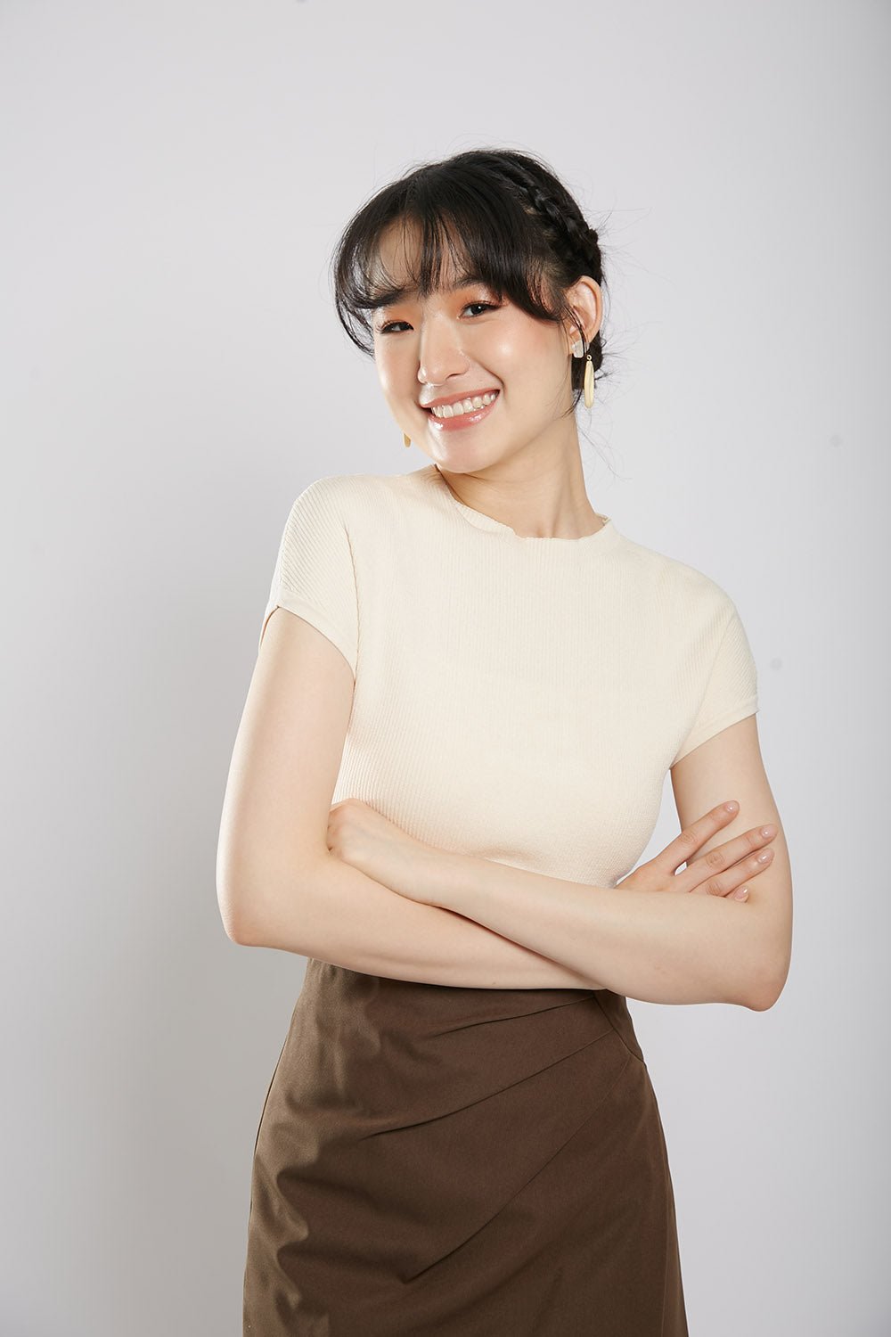 Yesenia Knit Top in Beige - Image 5