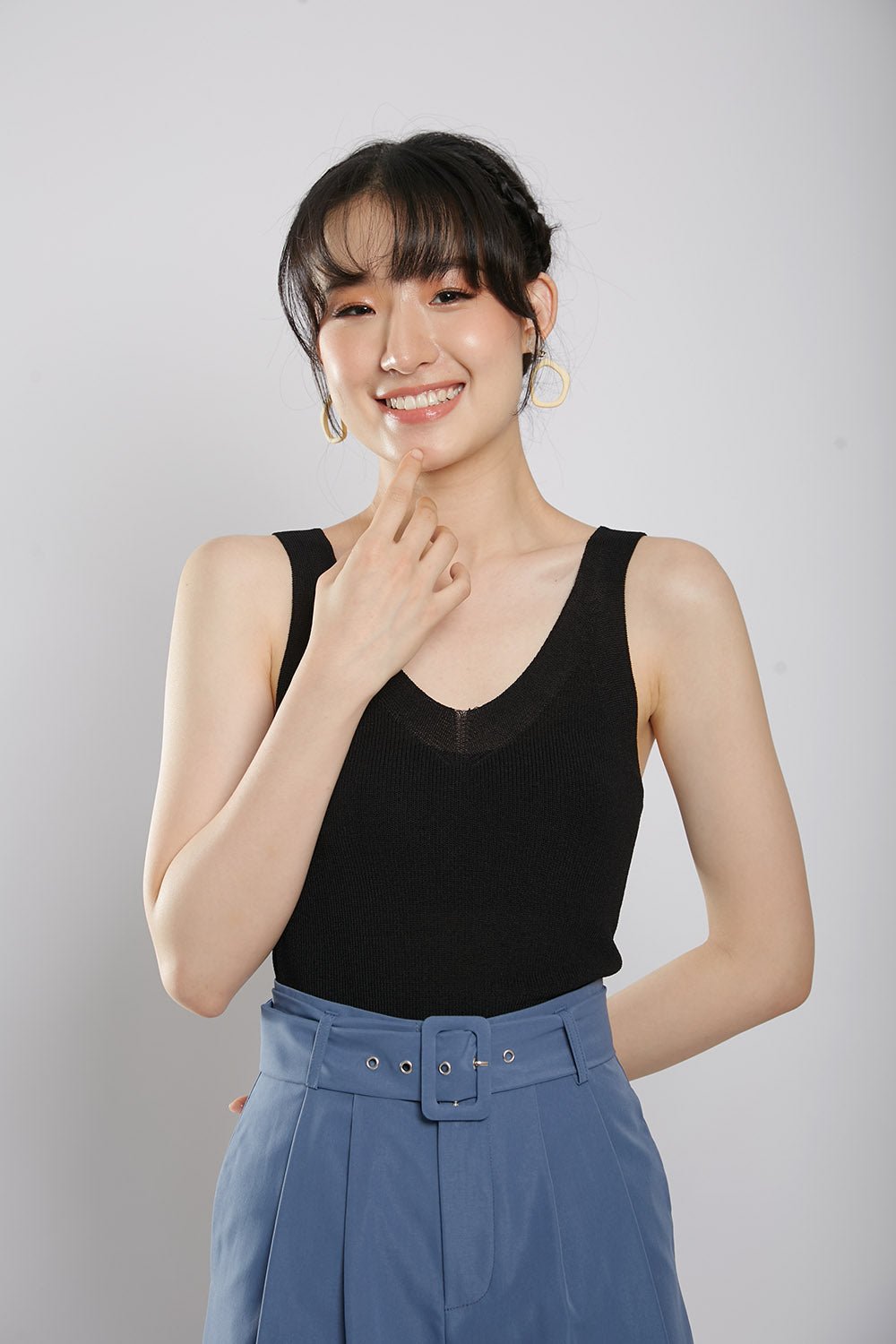 Layton Cami Knit Top in Black - Image 2