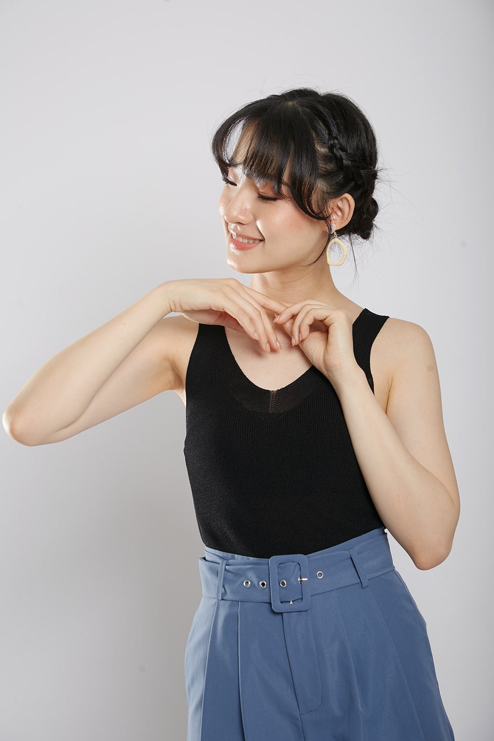 Layton Cami Knit Top in Black - Image 3
