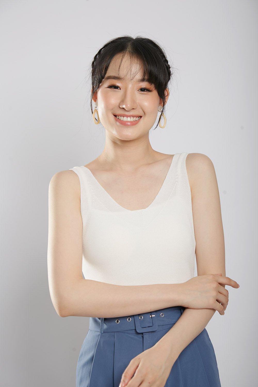 Layton Cami Knit Top in White - Image 2