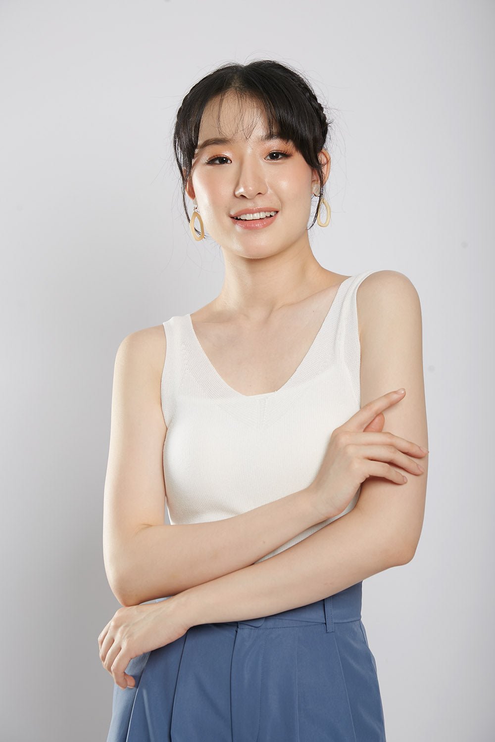 Layton Cami Knit Top in White - Image 3