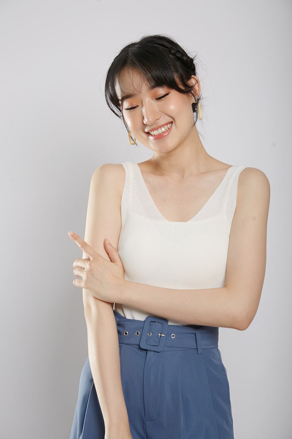 Layton Cami Knit Top in White - Image 4