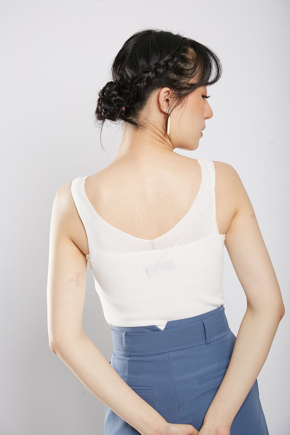 Layton Cami Knit Top in White - Image 5