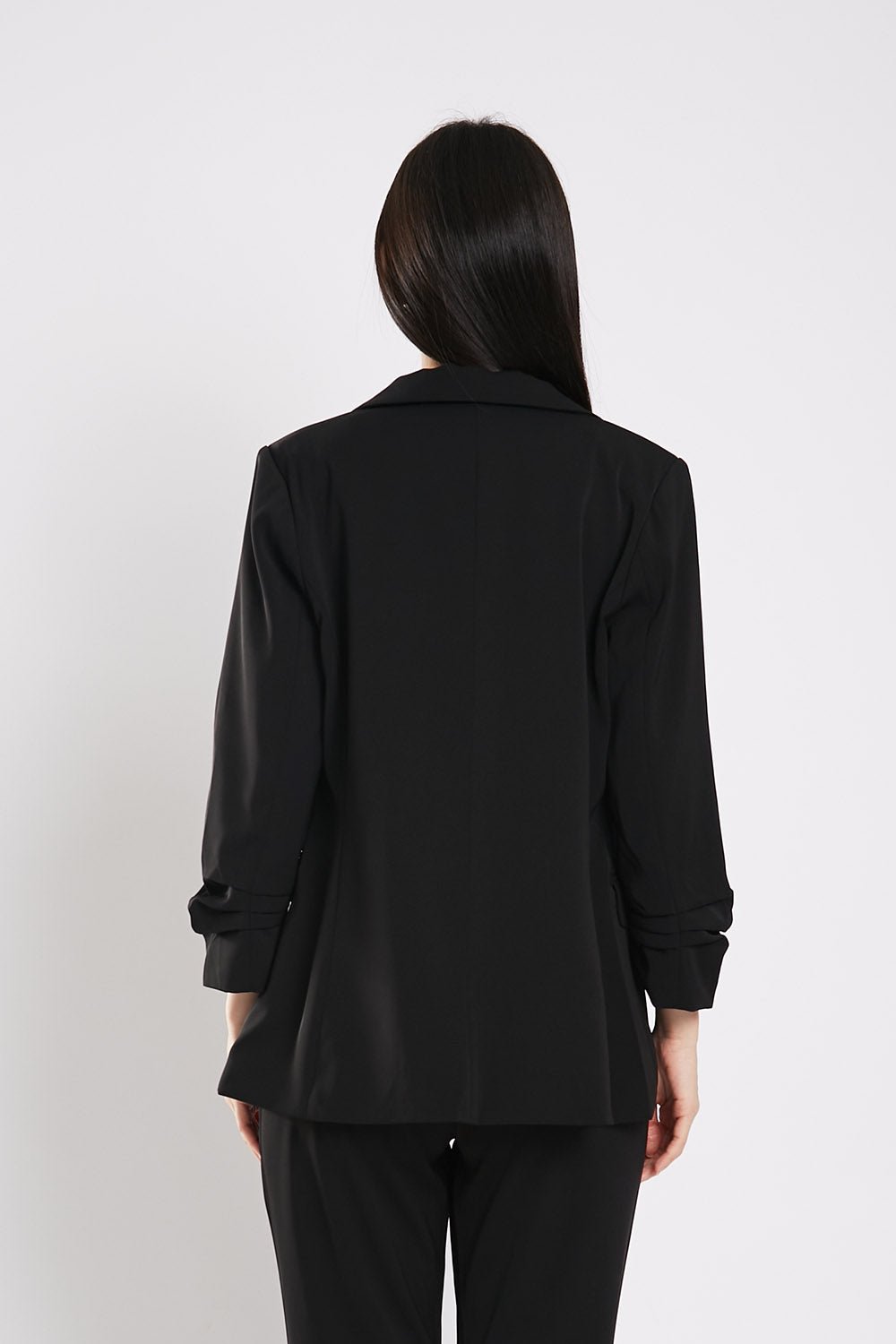 Carinne Ruched Blazer in Black - Image 6